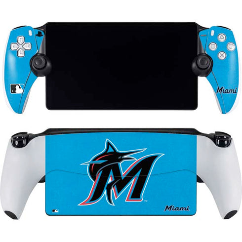 MLB Miami Marlins Solid Distressed PlayStation Portal Remote Player Skin