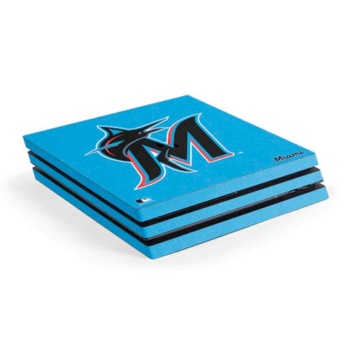 MLB Miami Marlins Solid Distressed PlayStation PS4 Skins