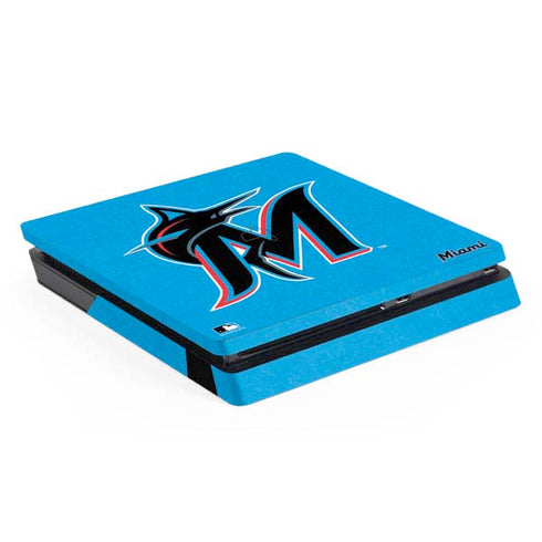 MLB Miami Marlins Solid Distressed PlayStation PS4 Skins