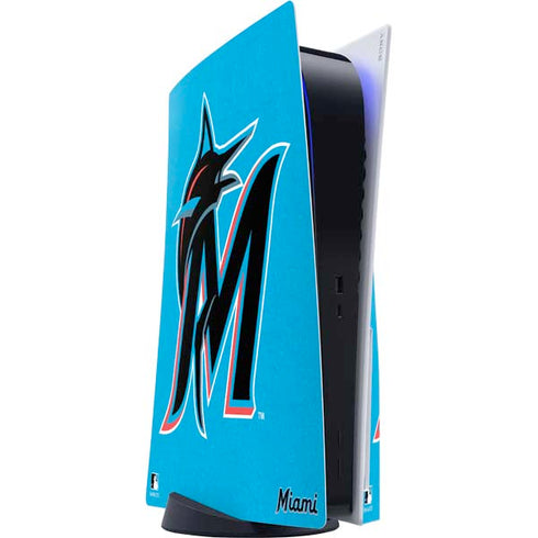 MLB Miami Marlins Solid Distressed PlayStation PS5 Skins