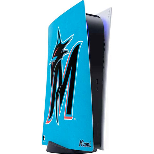 MLB Miami Marlins Solid Distressed PlayStation PS5 Skins