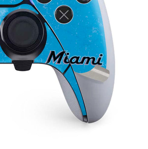 MLB Miami Marlins Solid Distressed PS5 DualSense Edge Pro Controller Skin