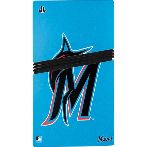 MLB Miami Marlins Solid Distressed PS5 Pro Console Skin