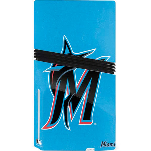 MLB Miami Marlins Solid Distressed PS5 Pro Disk Console Skin