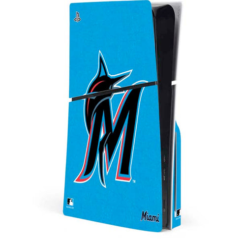 MLB Miami Marlins Solid Distressed PlayStation PS5 Skins