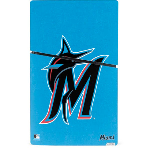 MLB Miami Marlins Solid Distressed PS5 Slim Digital Edition Console Skin
