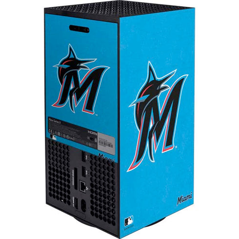 MLB Miami Marlins Solid Distressed Xbox Series X Bundle Skin