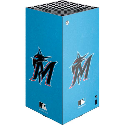 MLB Miami Marlins Solid Distressed Xbox Series X Skins