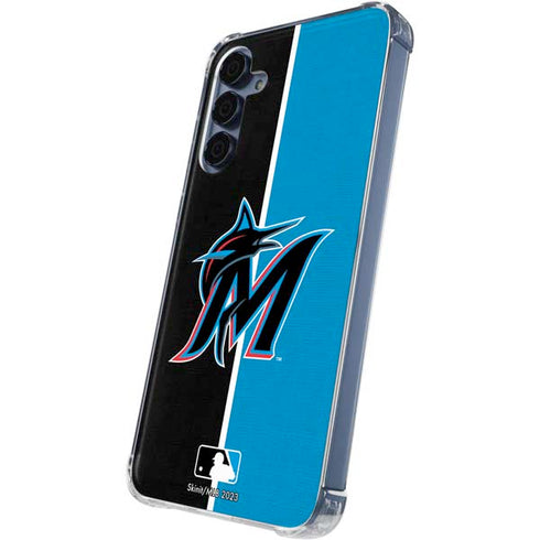 MLB Miami Marlins Split Galaxy A55 5G Clear Case