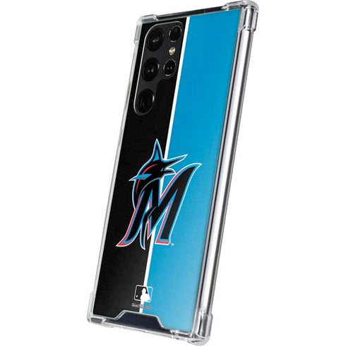 MLB Miami Marlins Split Galaxy S23 Ultra Clear Case