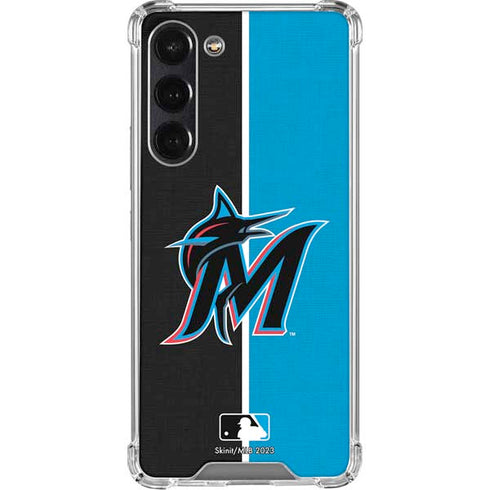 MLB Miami Marlins Split Galaxy S24 FE Clear Case
