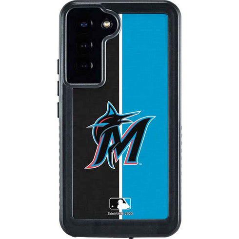 MLB Miami Marlins Split Galaxy S24 Plus Waterproof Case