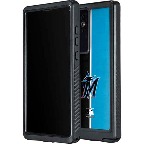MLB Miami Marlins Split Galaxy S24 Ultra Waterproof Case