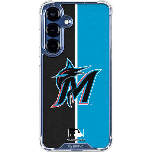 MLB Miami Marlins Split Galaxy S25 FE Clear Case