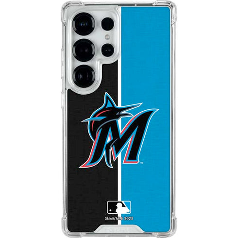MLB Miami Marlins Split Galaxy S25 Ultra Clear Case