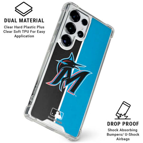 MLB Miami Marlins Split Galaxy S25 Ultra Clear Case