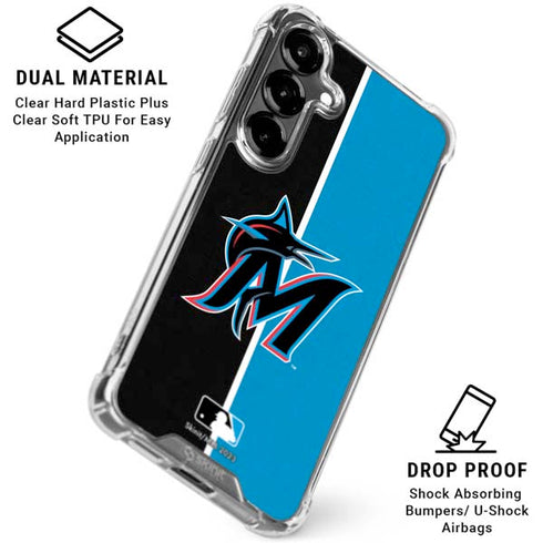 MLB Miami Marlins Split Galaxy S26 Plus Clear Case