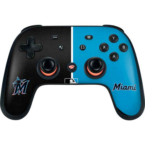 MLB Miami Marlins Split Google Stadia Controller Skin