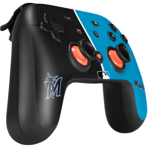 MLB Miami Marlins Split Google Stadia Controller Skin