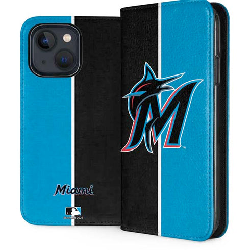 MLB Miami Marlins Split iPhone 15 Folio Case