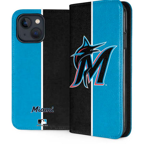 MLB Miami Marlins Split iPhone 15 Plus Folio Case