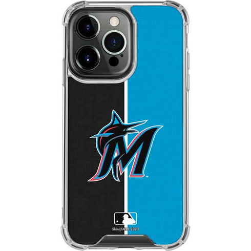 MLB Miami Marlins Split iPhone 16 Pro Clear Case