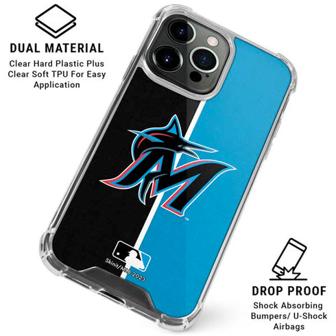 MLB Miami Marlins Split iPhone 16 Pro Clear Case