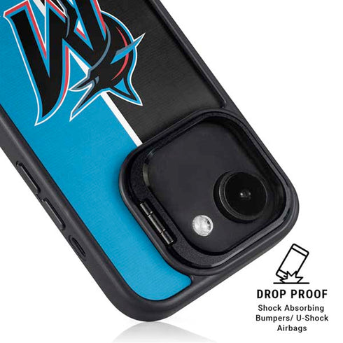 MLB Miami Marlins Split iPhone 16e Kickstand Case