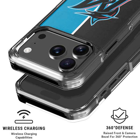 MLB Miami Marlins Split iPhone 17 Pro Clear Case