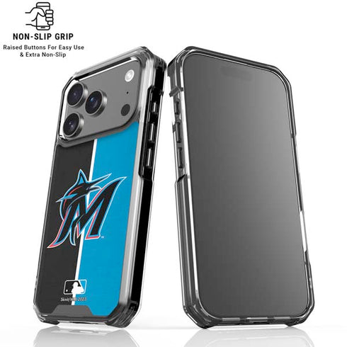 MLB Miami Marlins Split iPhone 17 Pro Clear Case