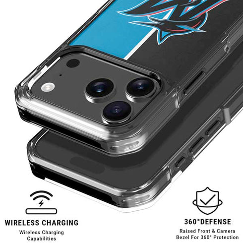 MLB Miami Marlins Split iPhone 17 Pro Max Clear Case