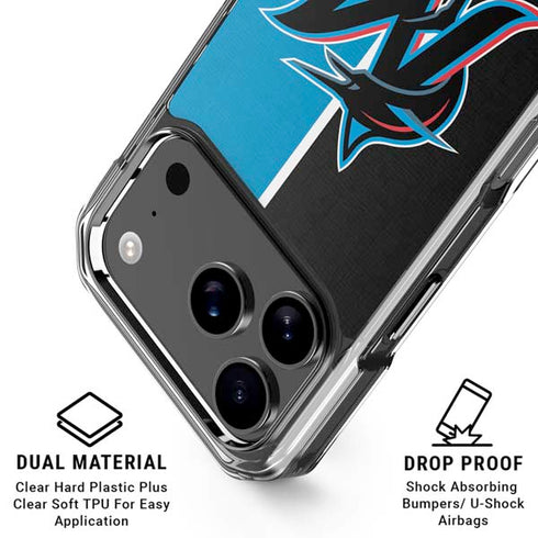 MLB Miami Marlins Split iPhone 18 Pro Clear Case