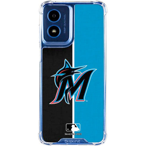 MLB Miami Marlins Split Moto G Play 4G (2024) Clear Case