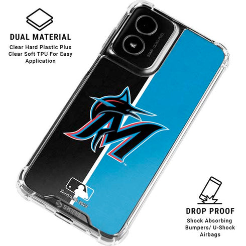 MLB Miami Marlins Split Moto G Power 5G (2024) Clear Case