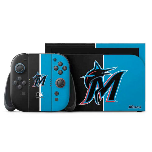 MLB Miami Marlins Split Nintendo Skins