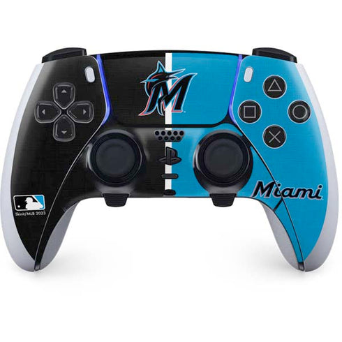 MLB Miami Marlins Split PS5 DualSense Edge Pro Controller Skin