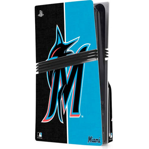 MLB Miami Marlins Split PS5 Pro Disk Console Skin