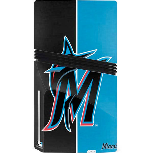 MLB Miami Marlins Split PS5 Pro Disk Console Skin