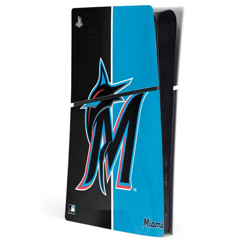 MLB Miami Marlins Split PS5 Slim Digital Edition Console Skin