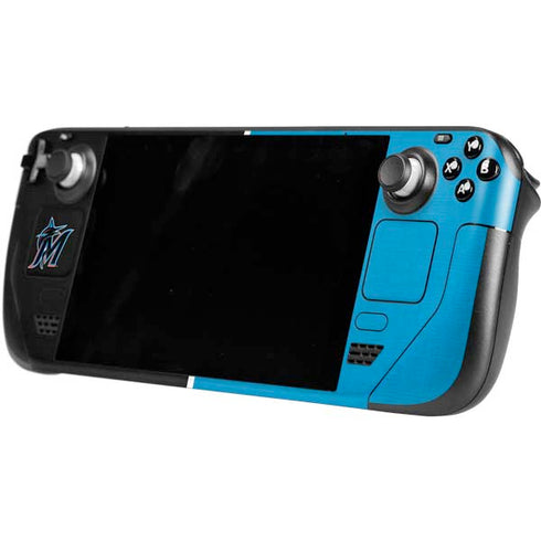 MLB Miami Marlins Split Steam Deck Handheld Gaming Computer Skin