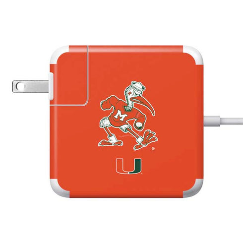 University of Miami Sebastian Mascot 85W Power Adapter (15 and 17 inch MacBook Pro Charger) Skin