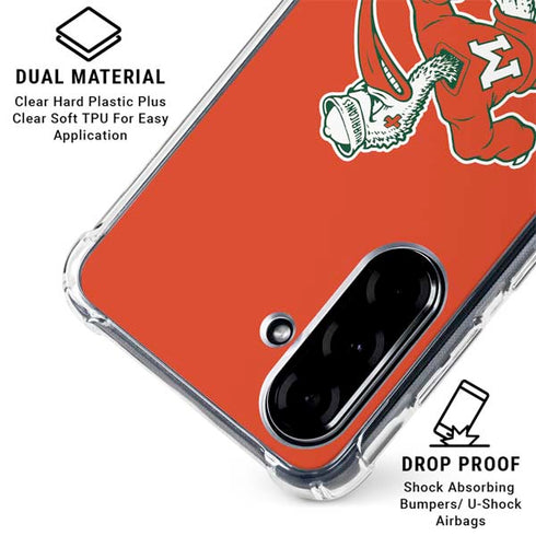 University of Miami Sebastian Mascot Galaxy A36 5G Clear Case
