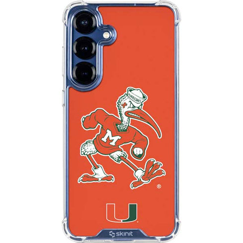 University of Miami Sebastian Mascot Galaxy S25 Clear Case