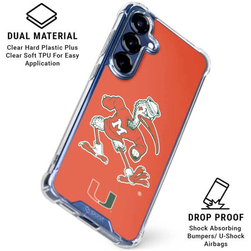 University of Miami Sebastian Mascot Galaxy S25 Plus Clear Case