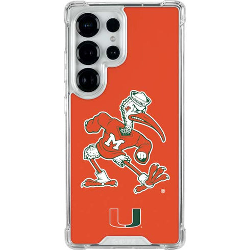 University of Miami Sebastian Mascot Galaxy S25 Ultra Clear Case