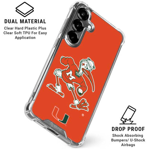 University of Miami Sebastian Mascot Galaxy S26 Plus Clear Case