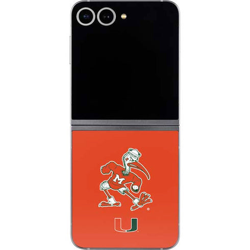 University of Miami Sebastian Mascot Galaxy Z Flip6 Skin