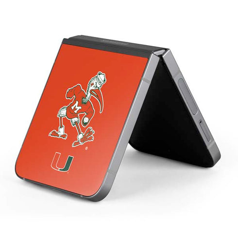 University of Miami Sebastian Mascot Galaxy Z Flip6 Skin