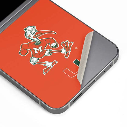 University of Miami Sebastian Mascot Galaxy Z Flip6 Skin