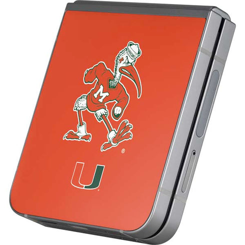 University of Miami Sebastian Mascot Galaxy Z Flip6 Skin